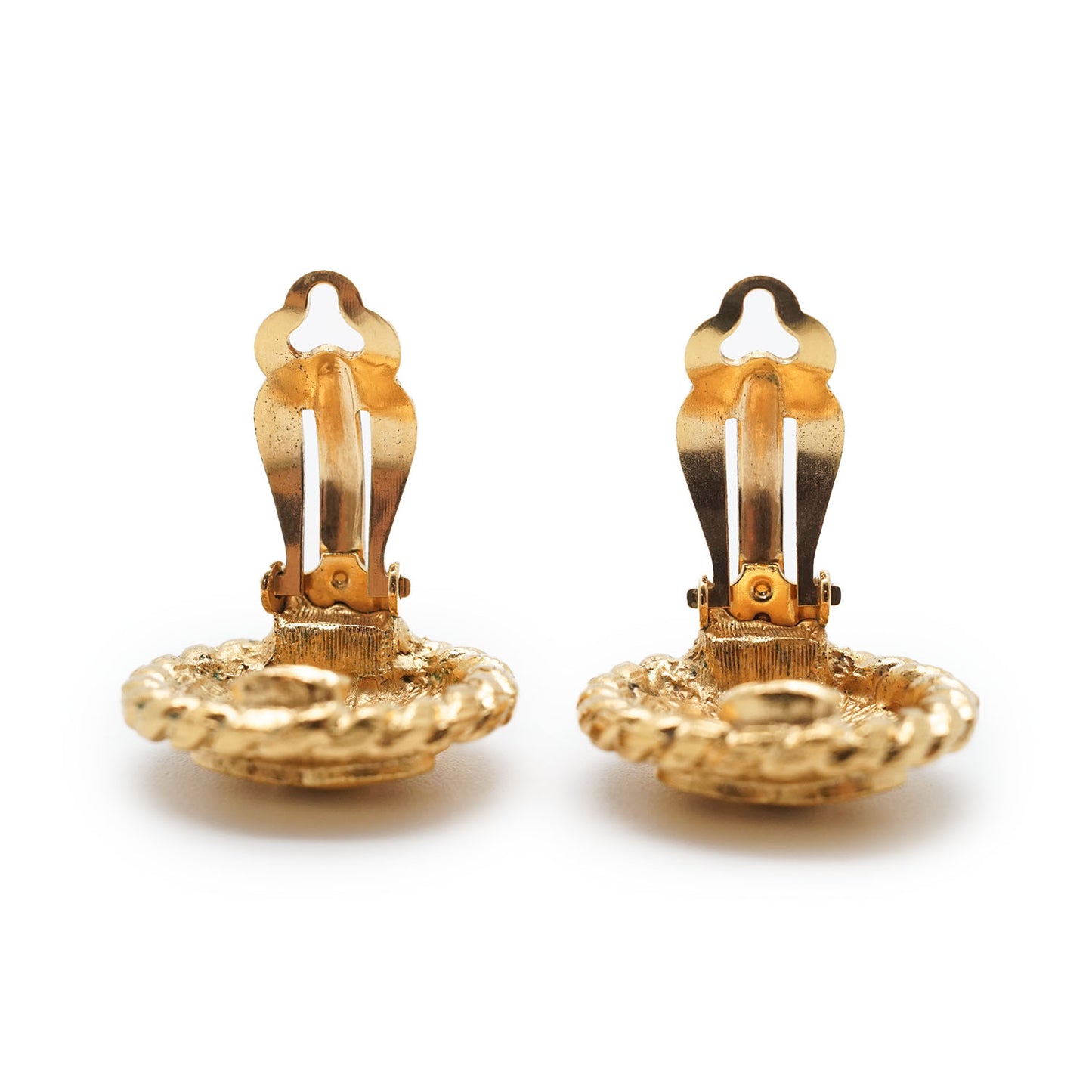 Coco Mark Round Clip Earrings GP