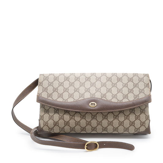 Vintage GG Supreme Coated Canvas Ophidia Flap Shoulder Bag