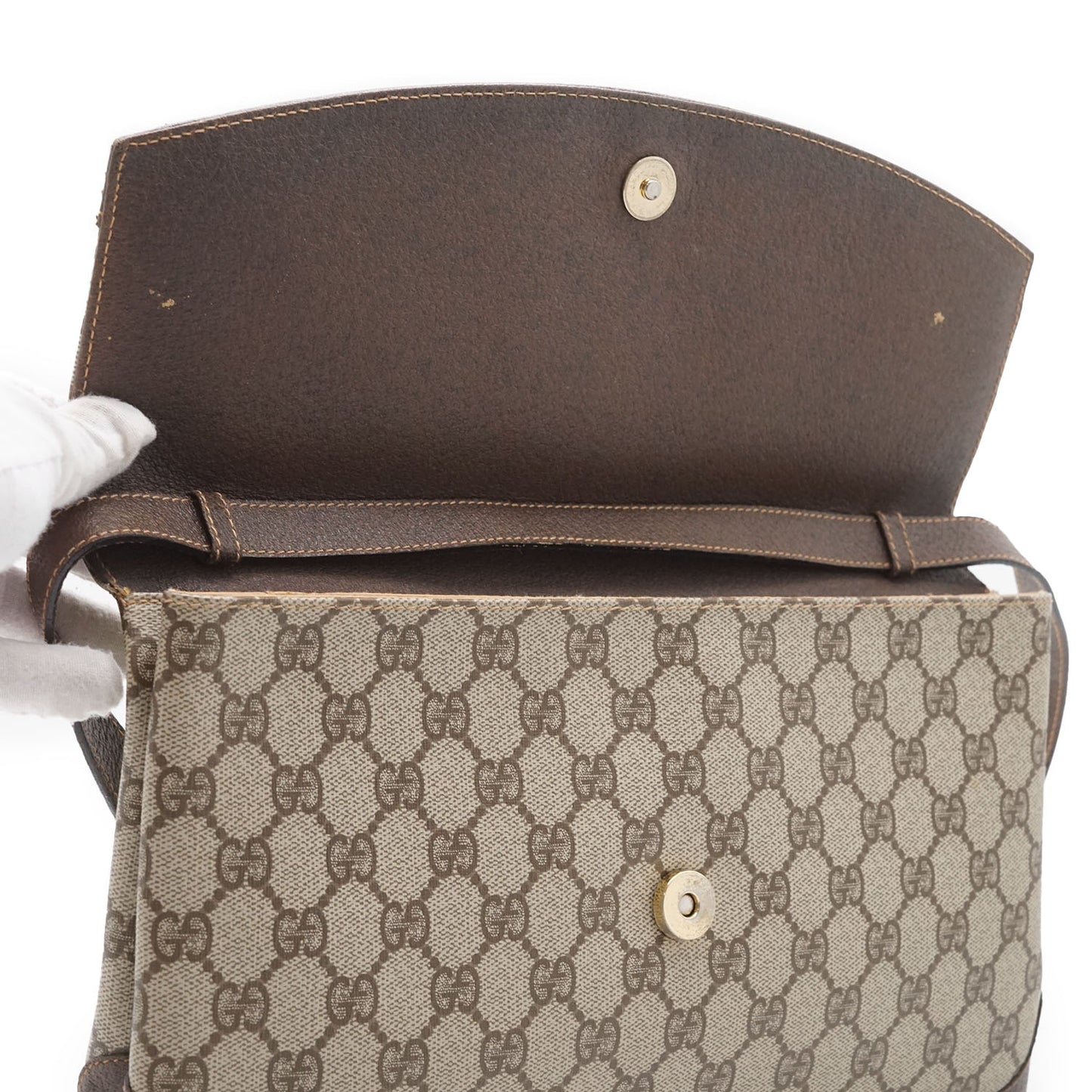 Vintage GG Supreme Coated Canvas Ophidia Flap Shoulder Bag