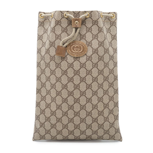 GG Supreme Coated Canvas Drawstring Vertical Pouch