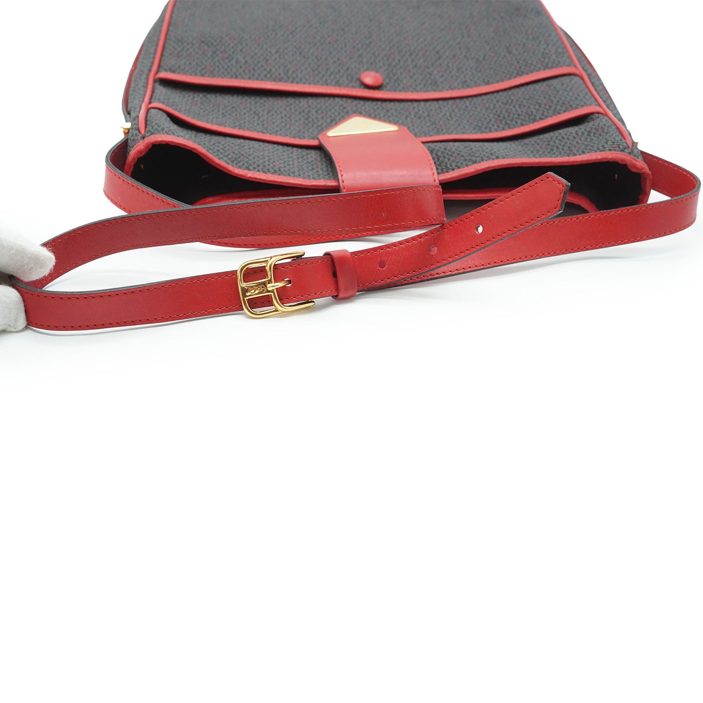 YSL Vintage Vertical Multi Pocket Shoulder Bag