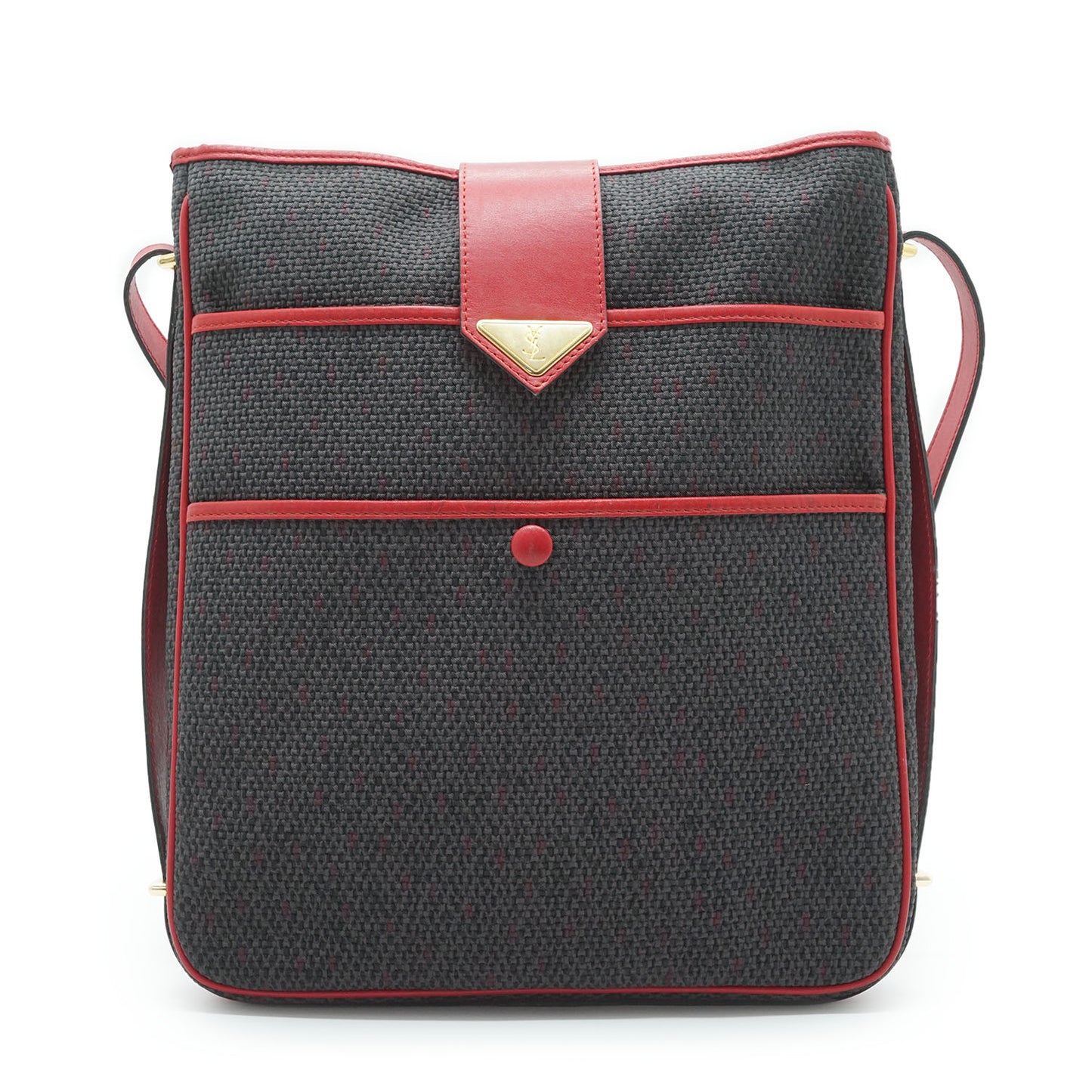 YSL Vintage Vertical Multi Pocket Shoulder Bag