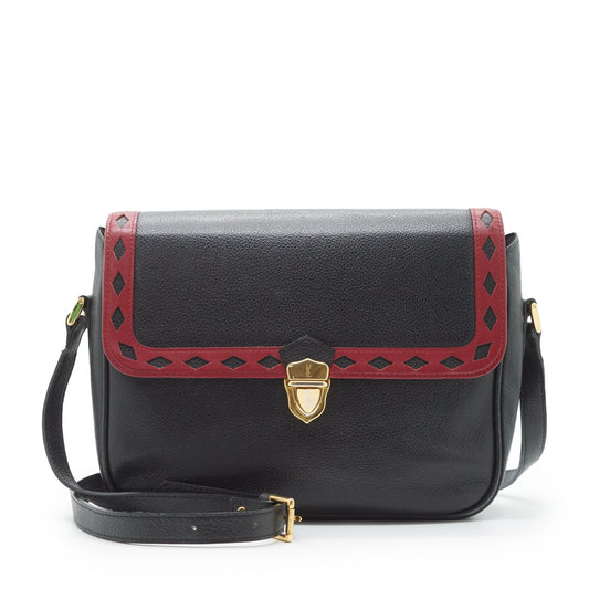YSL Vintage Bicolor Diamond Cut-out Shoulder Bag