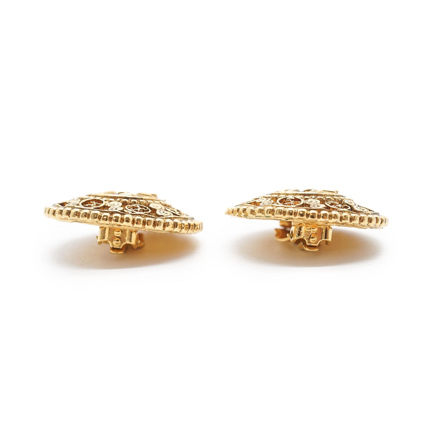 CC Filigree Round Clip-On Earrings GP