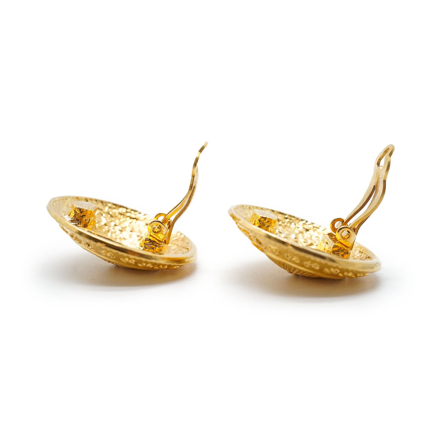 1990 Round Medallion Clip-On Earrings GP