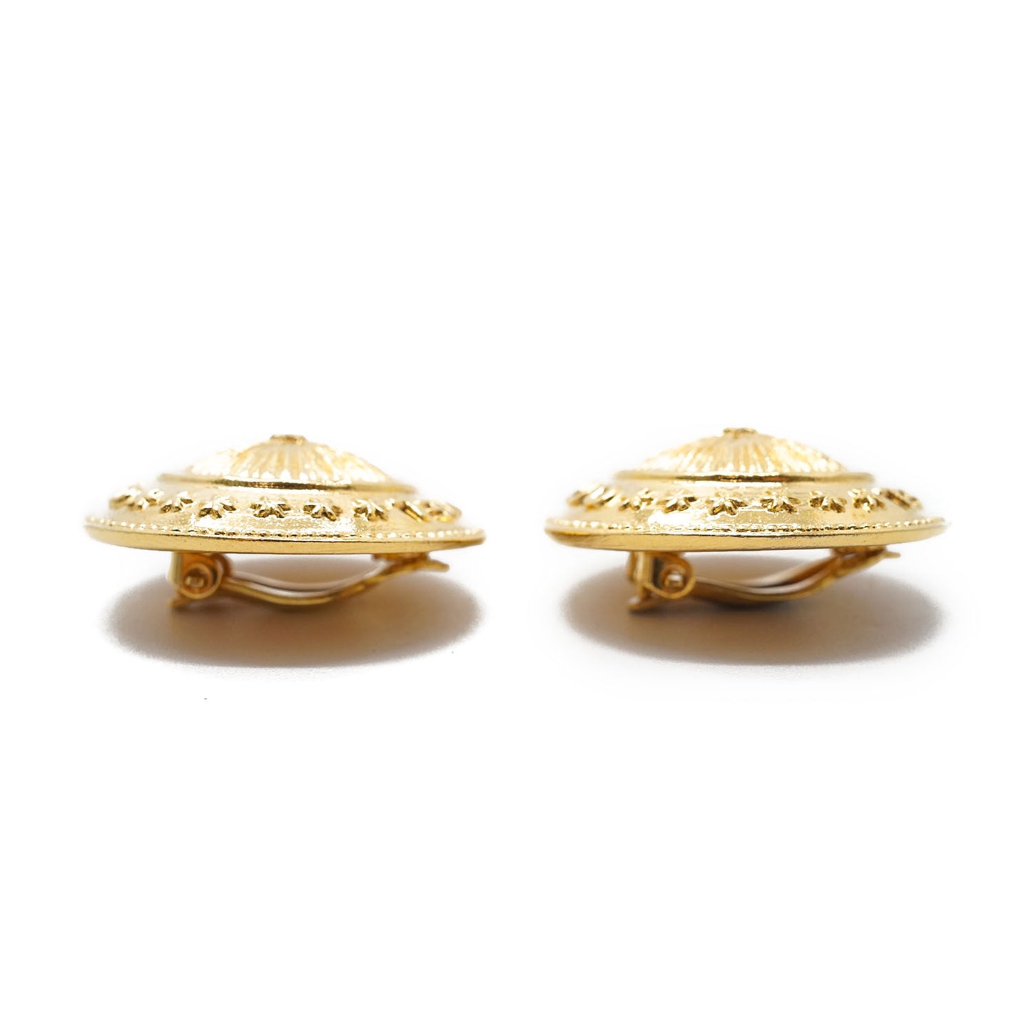 1990 Round Medallion Clip-On Earrings GP