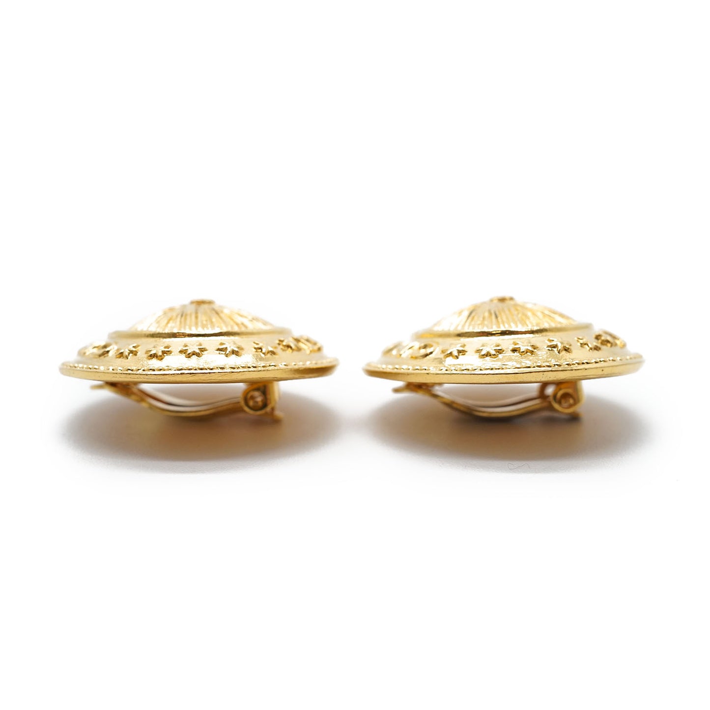 1990 Round Medallion Clip-On Earrings GP