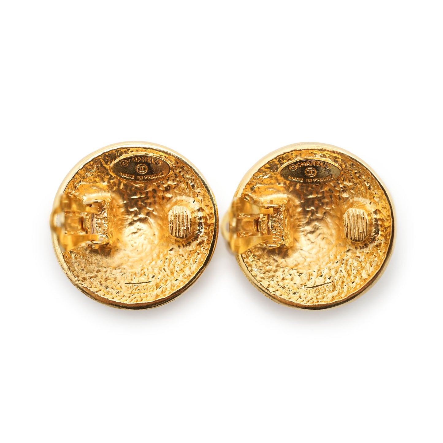 1990 Round Medallion Clip-On Earrings GP