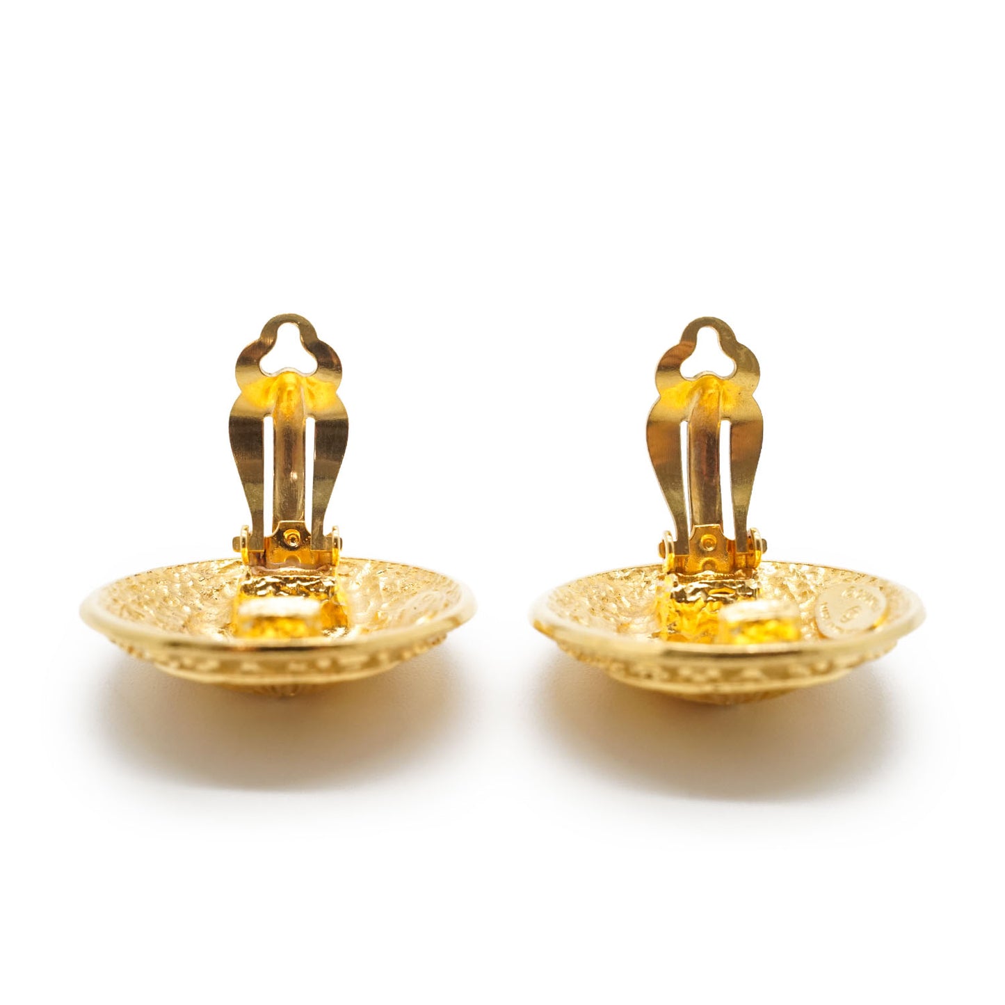 1990 Round Medallion Clip-On Earrings GP