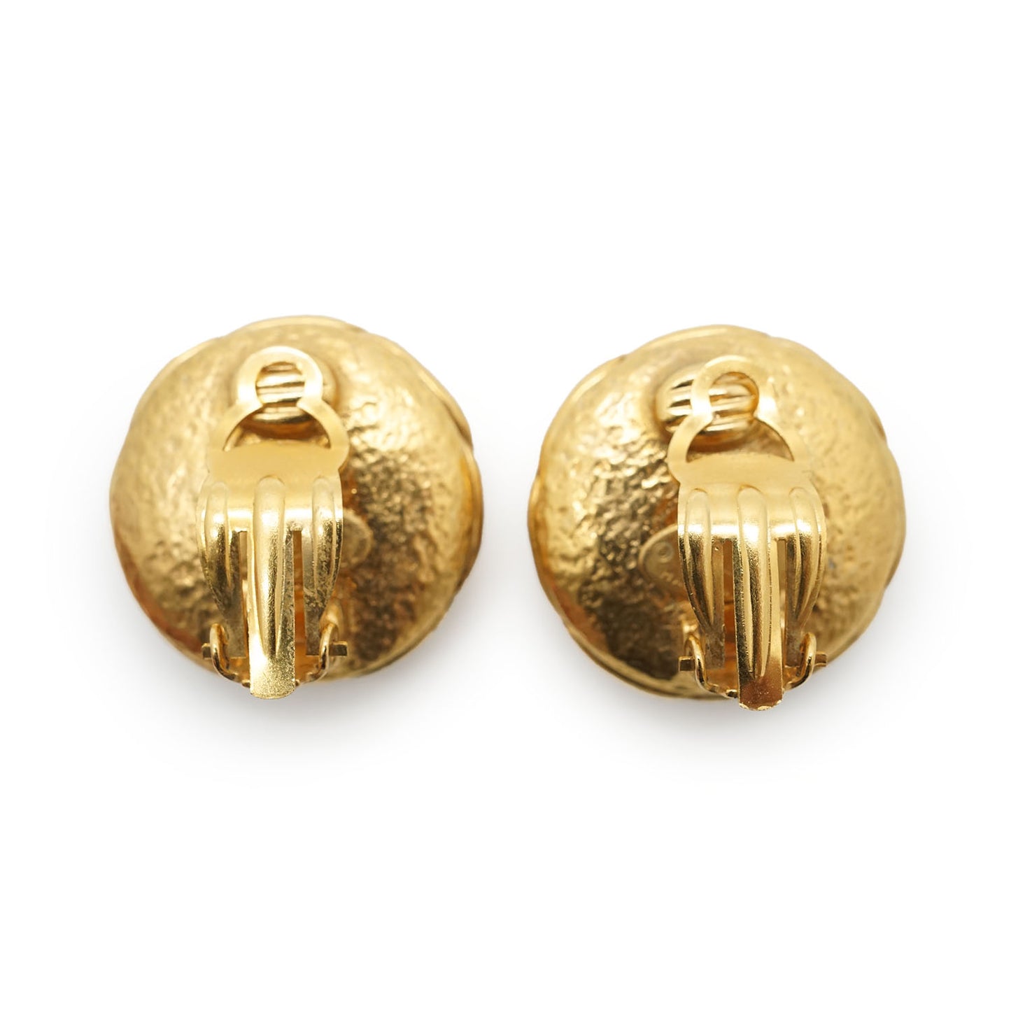 CC Logo Artificial Pearl Round Clip-On Earrings GP