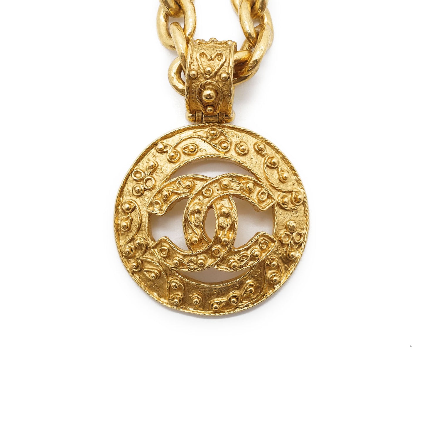 CC Logo Filigree Cut-out Chain Necklace GP