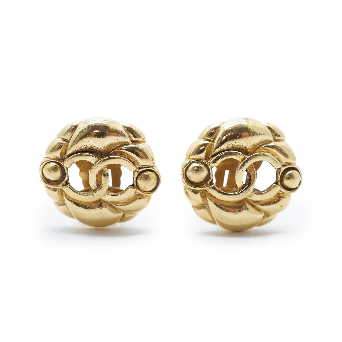 CC Logo Cut-out Round Clip-On Earrings GP