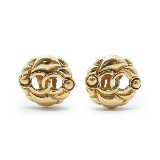 CC Logo Cut-out Round Clip-On Earrings GP