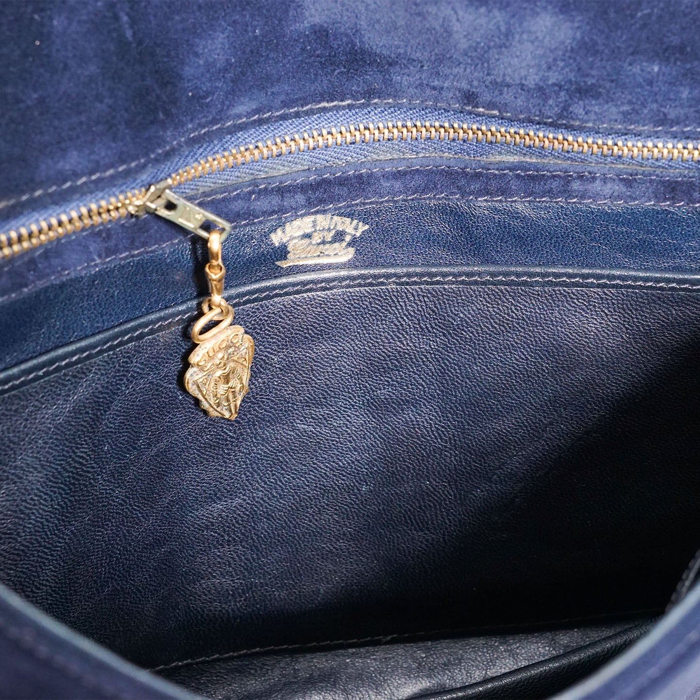 Vintage GG Lock Suede Shoulder Bag