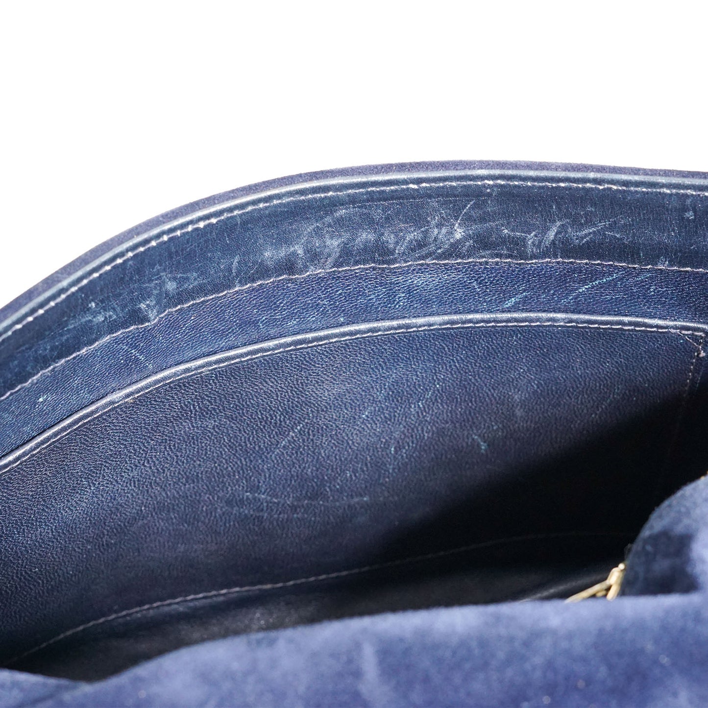 Vintage GG Lock Suede Shoulder Bag