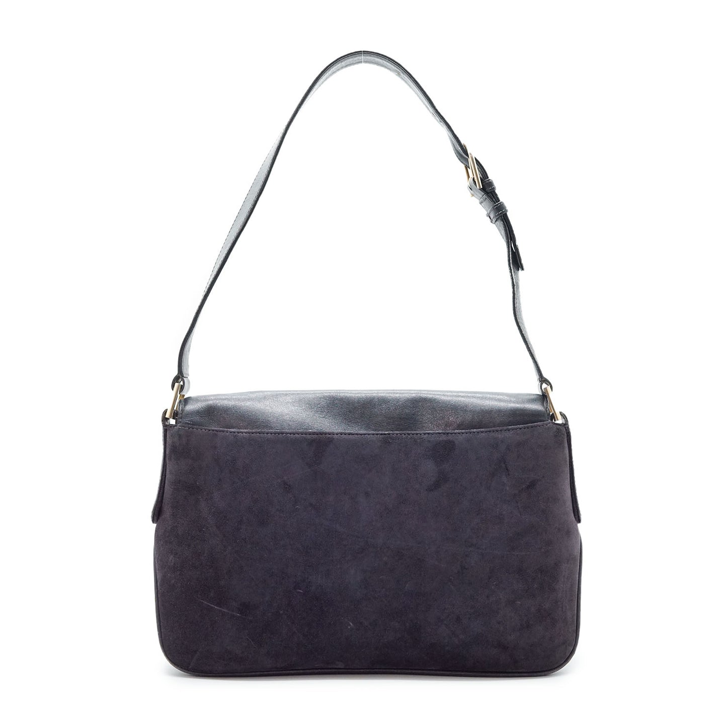 Vintage GG Lock Suede Shoulder Bag