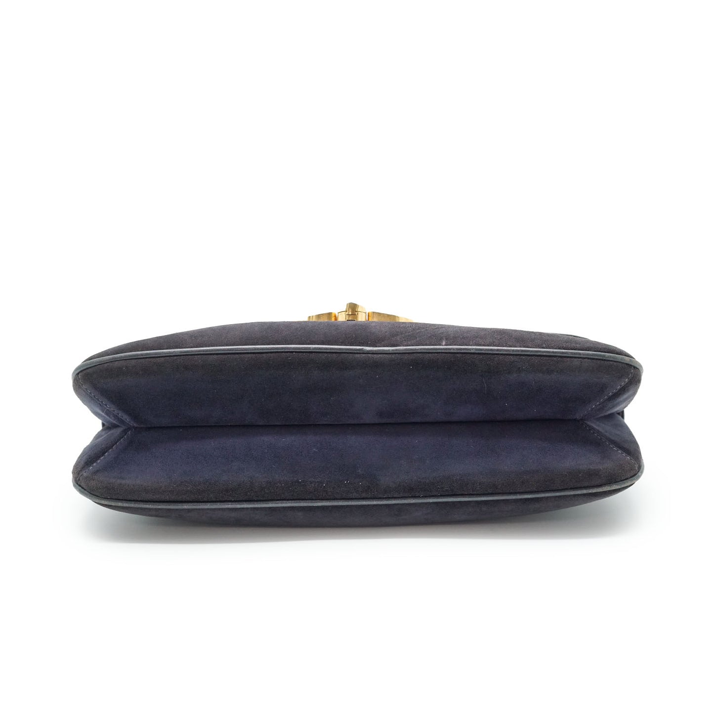 Vintage GG Lock Suede Shoulder Bag