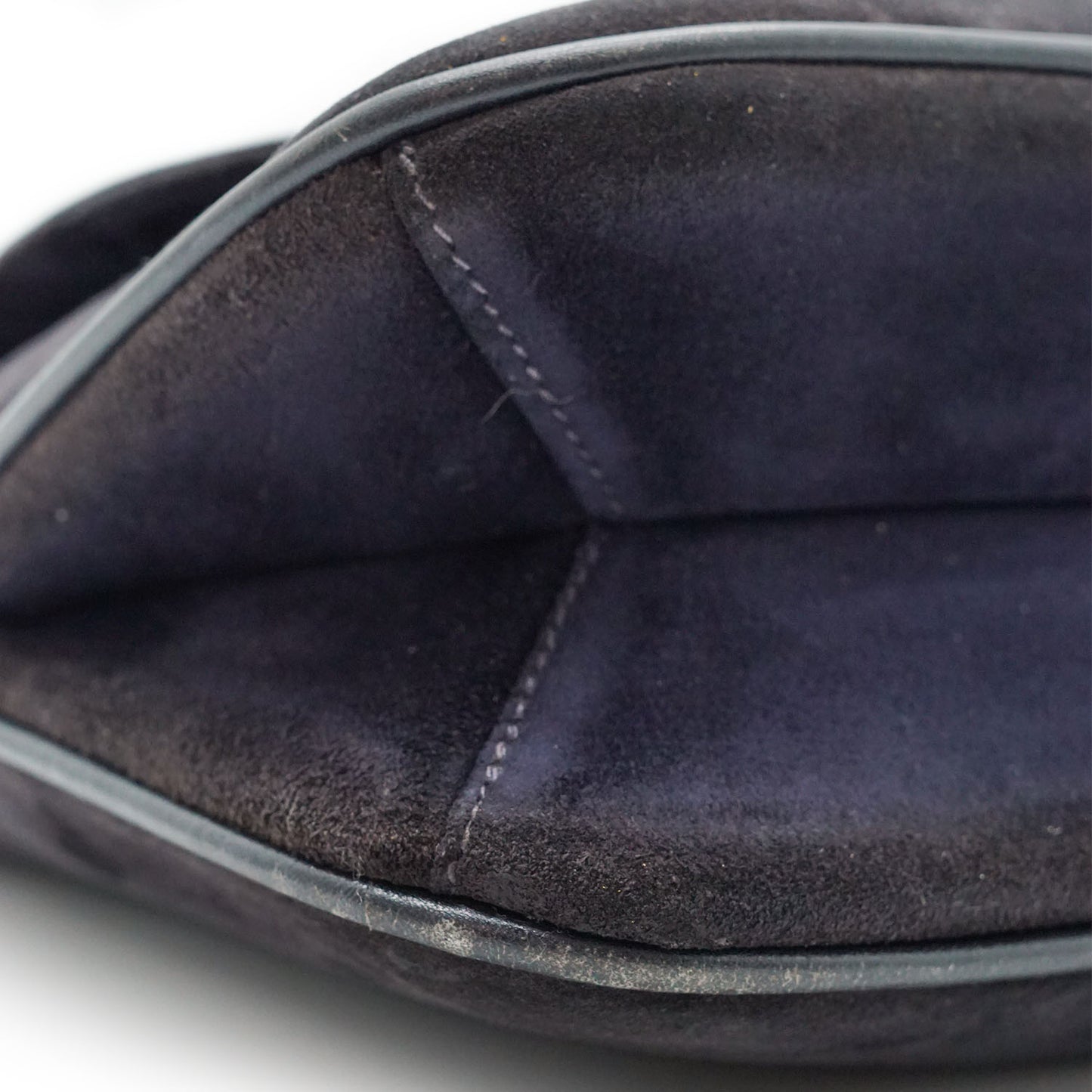 Vintage GG Lock Suede Shoulder Bag