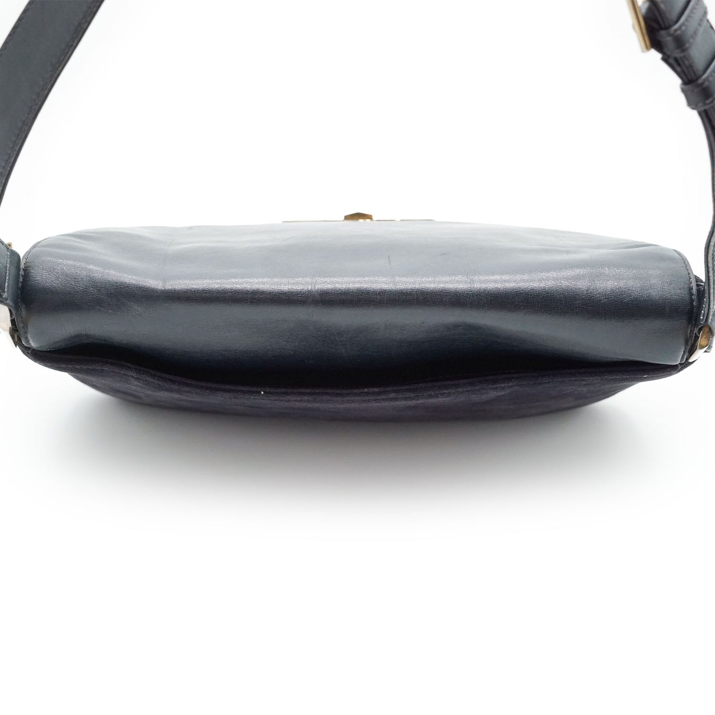 Vintage GG Lock Suede Shoulder Bag