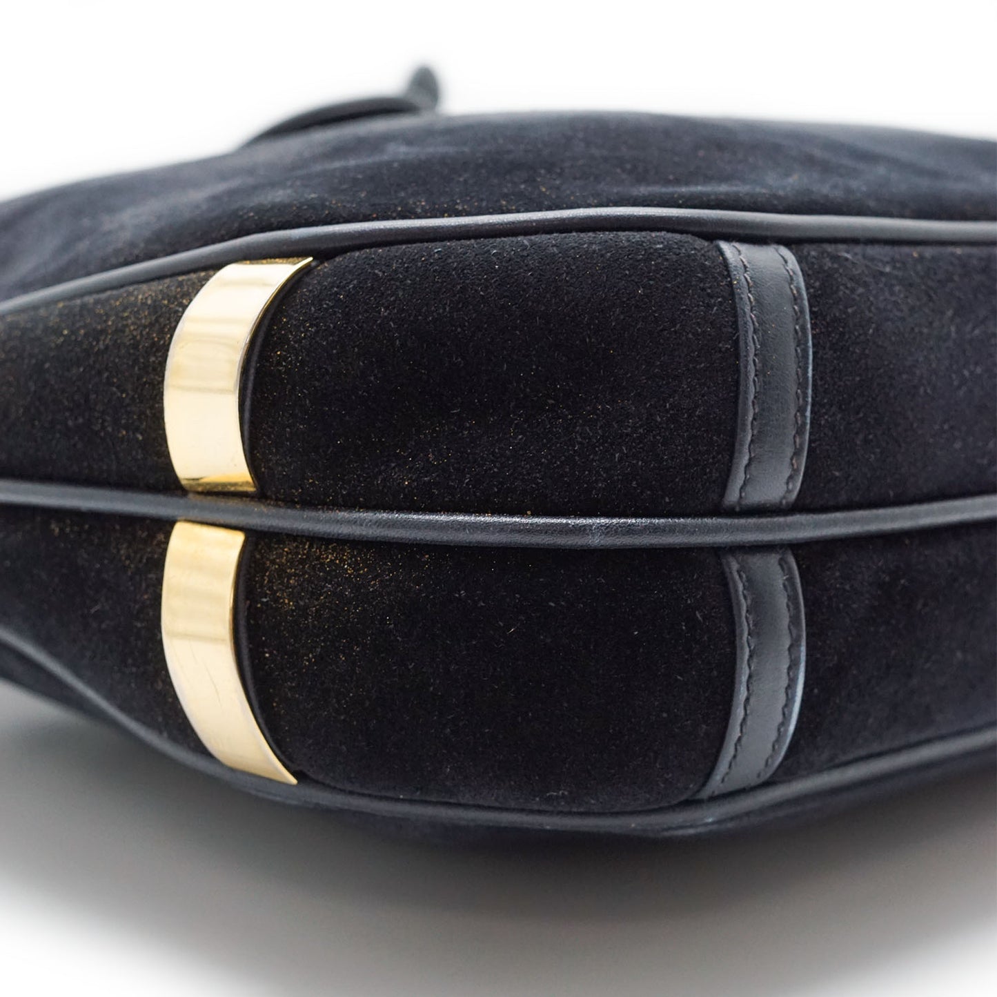 Vintage Horseshoe Detail Suede Handbag