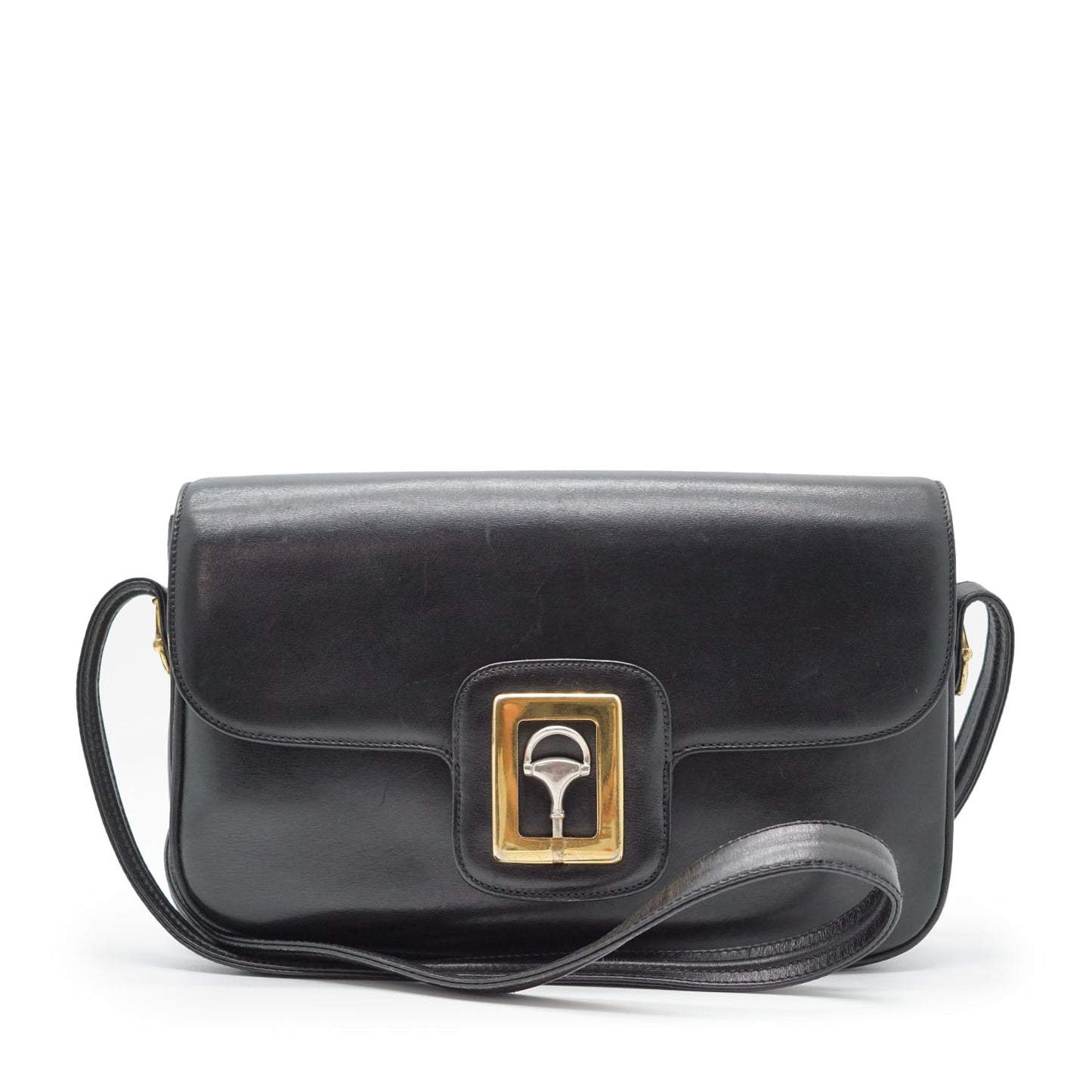 Vintage Horsebit Lock Box Shoulder Bag