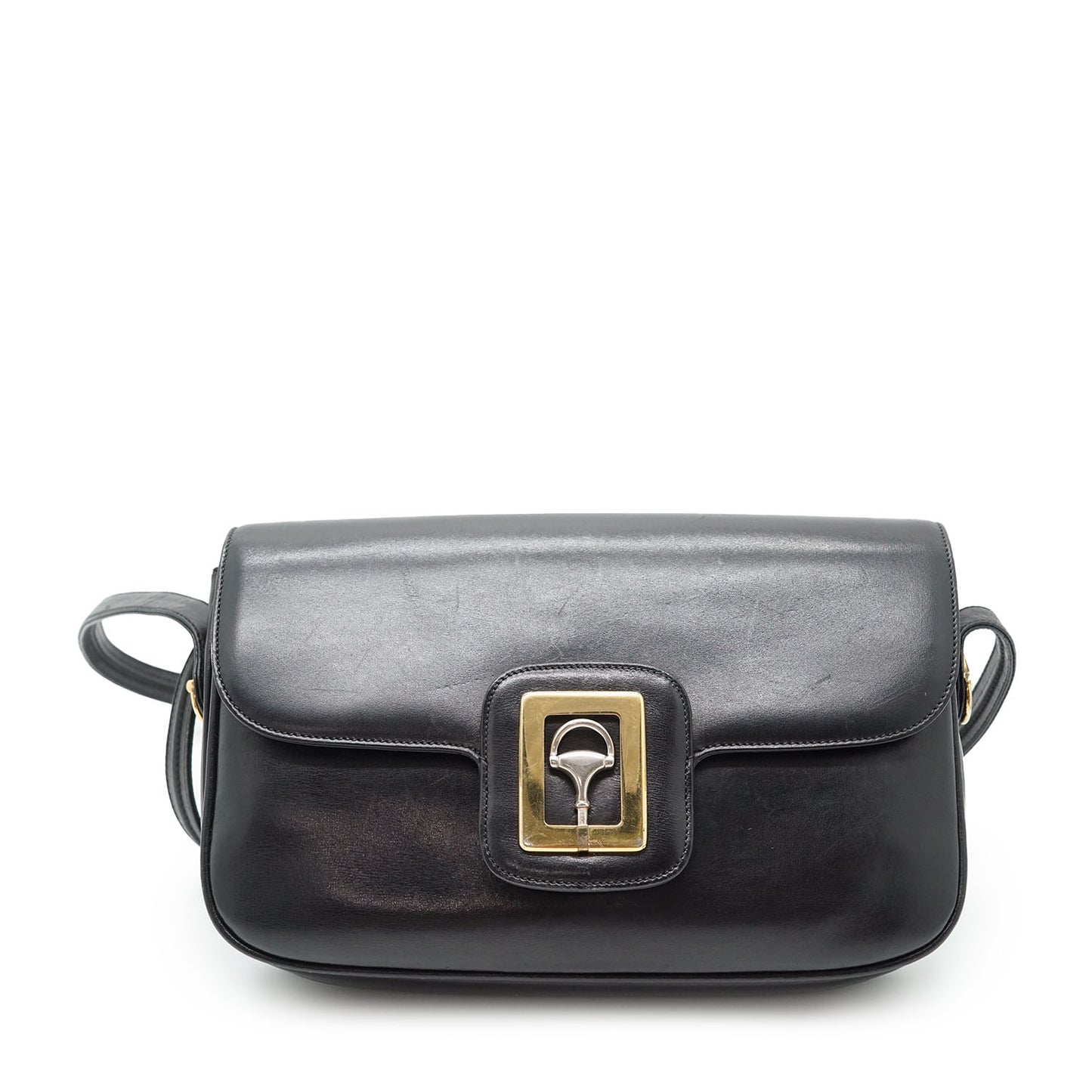 Vintage Horsebit Lock Box Shoulder Bag