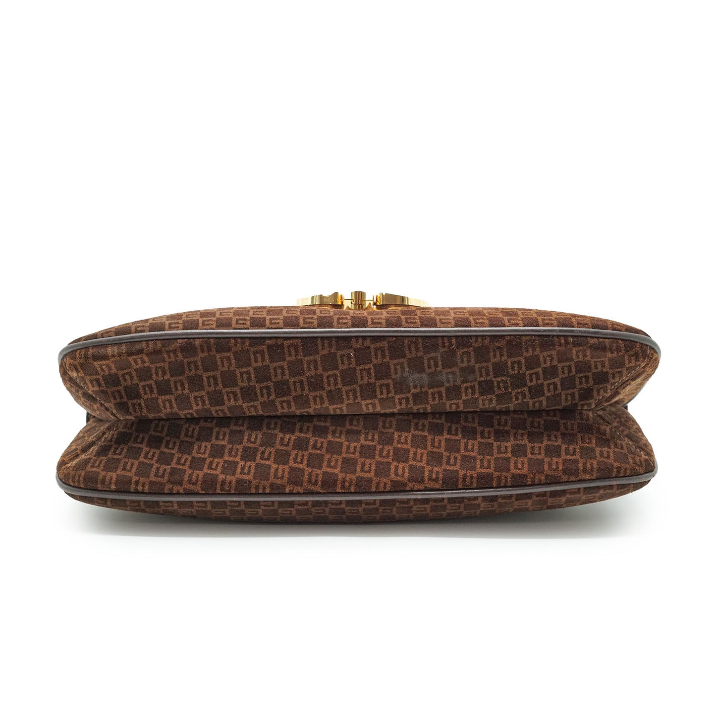 Vintage GG Suede Shoulder Bag with Coin Case