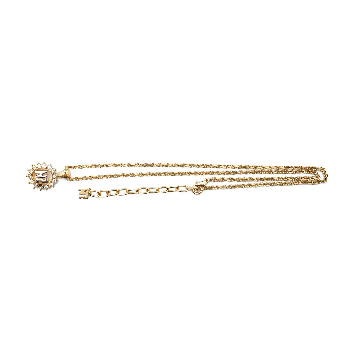 NR Rhinestone Circle Pendant Necklace