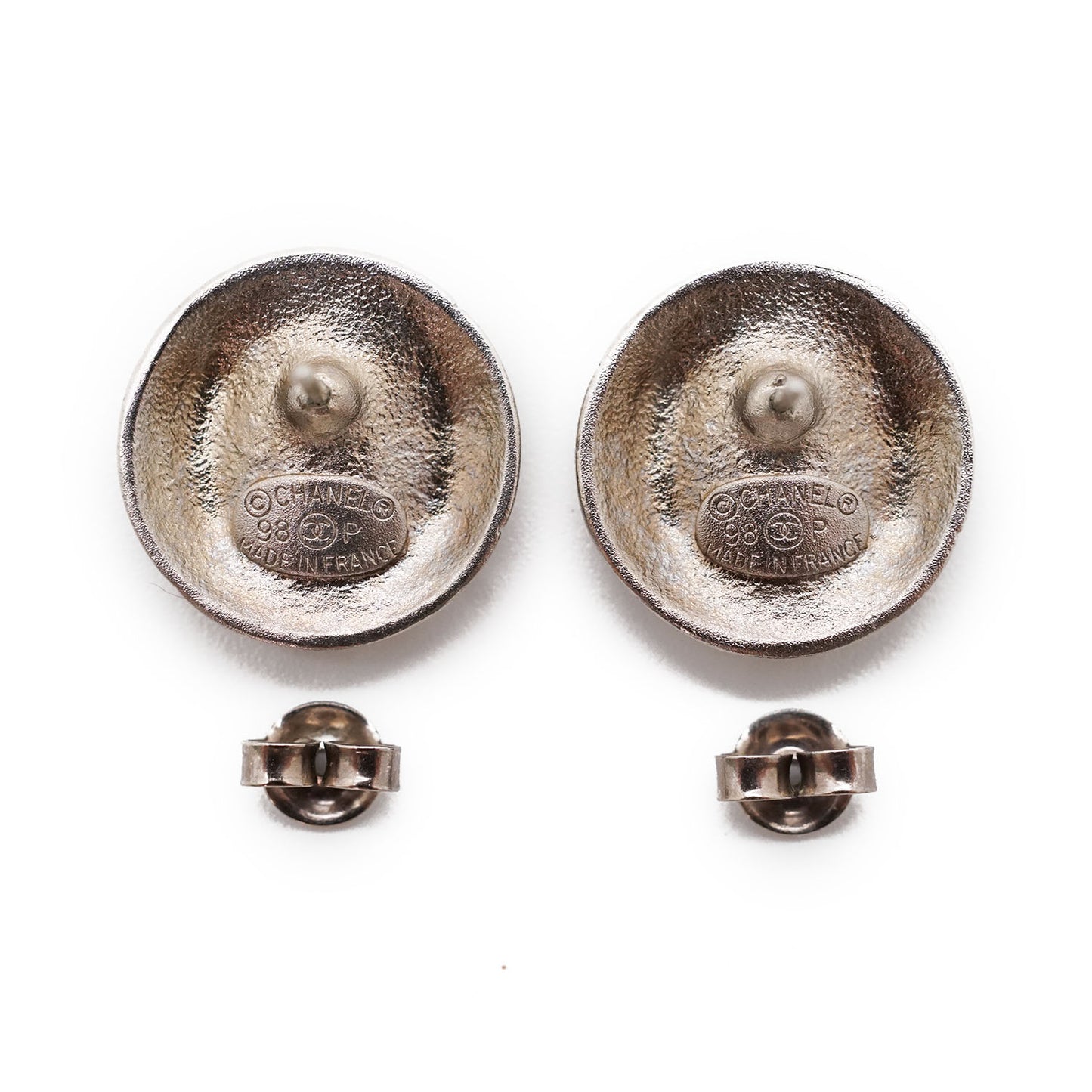 CC Logo Round Button Earrings