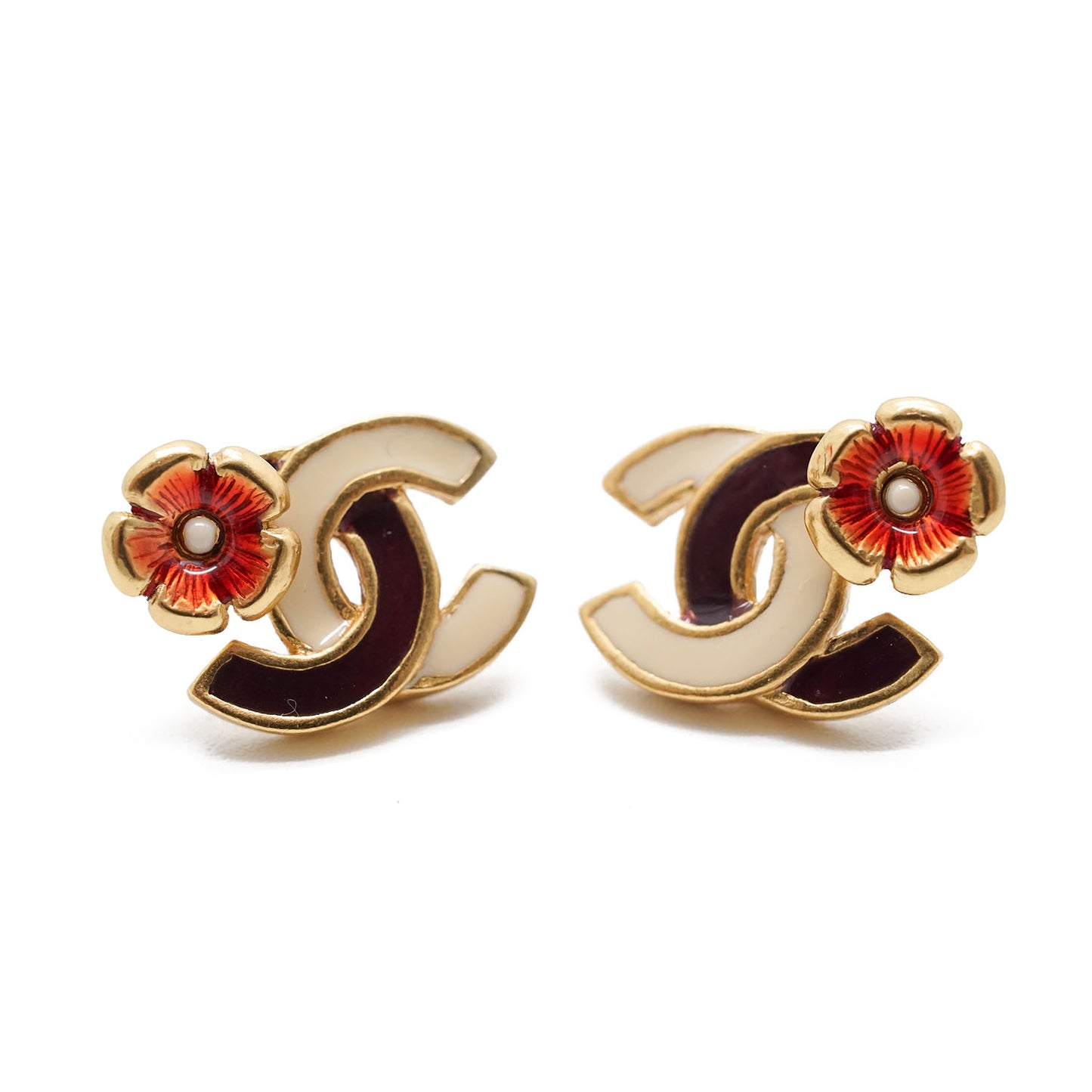 CC Logo Camellia Earrings GP