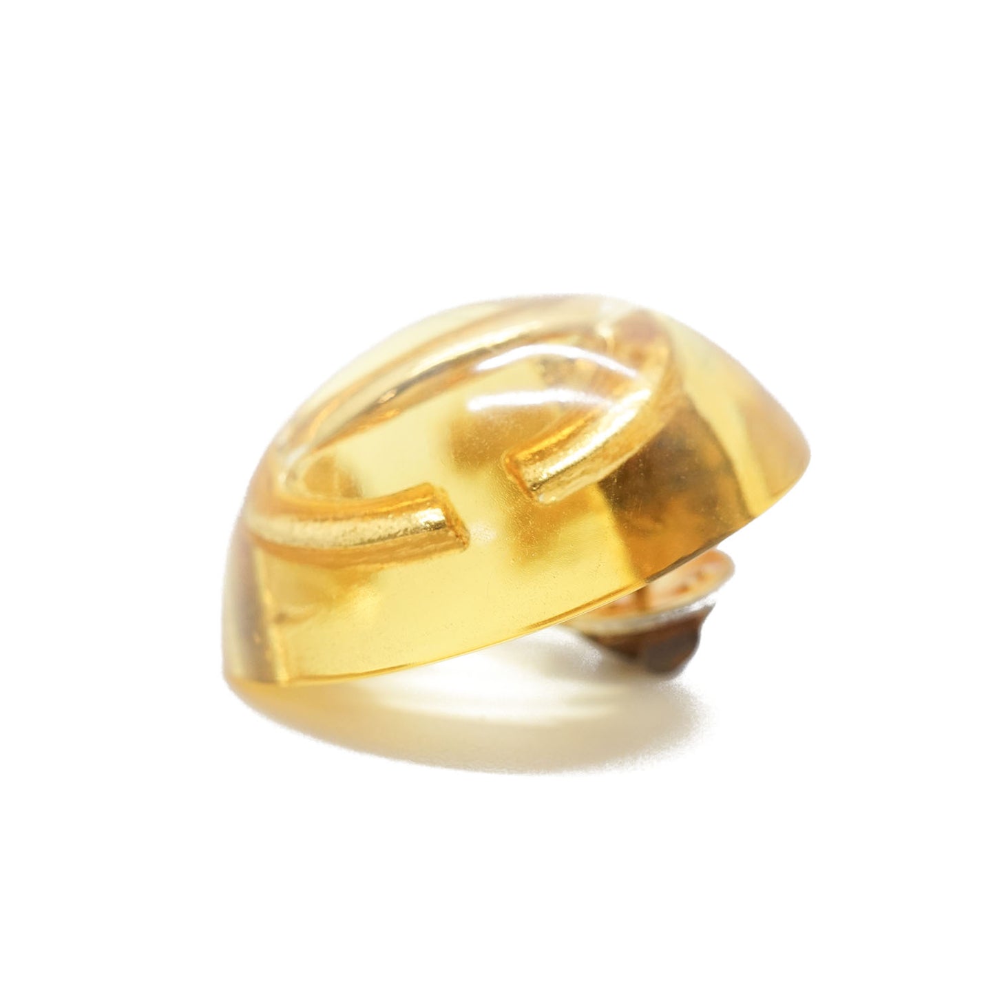 Vintage Lucite Dome CC Pin Brooch