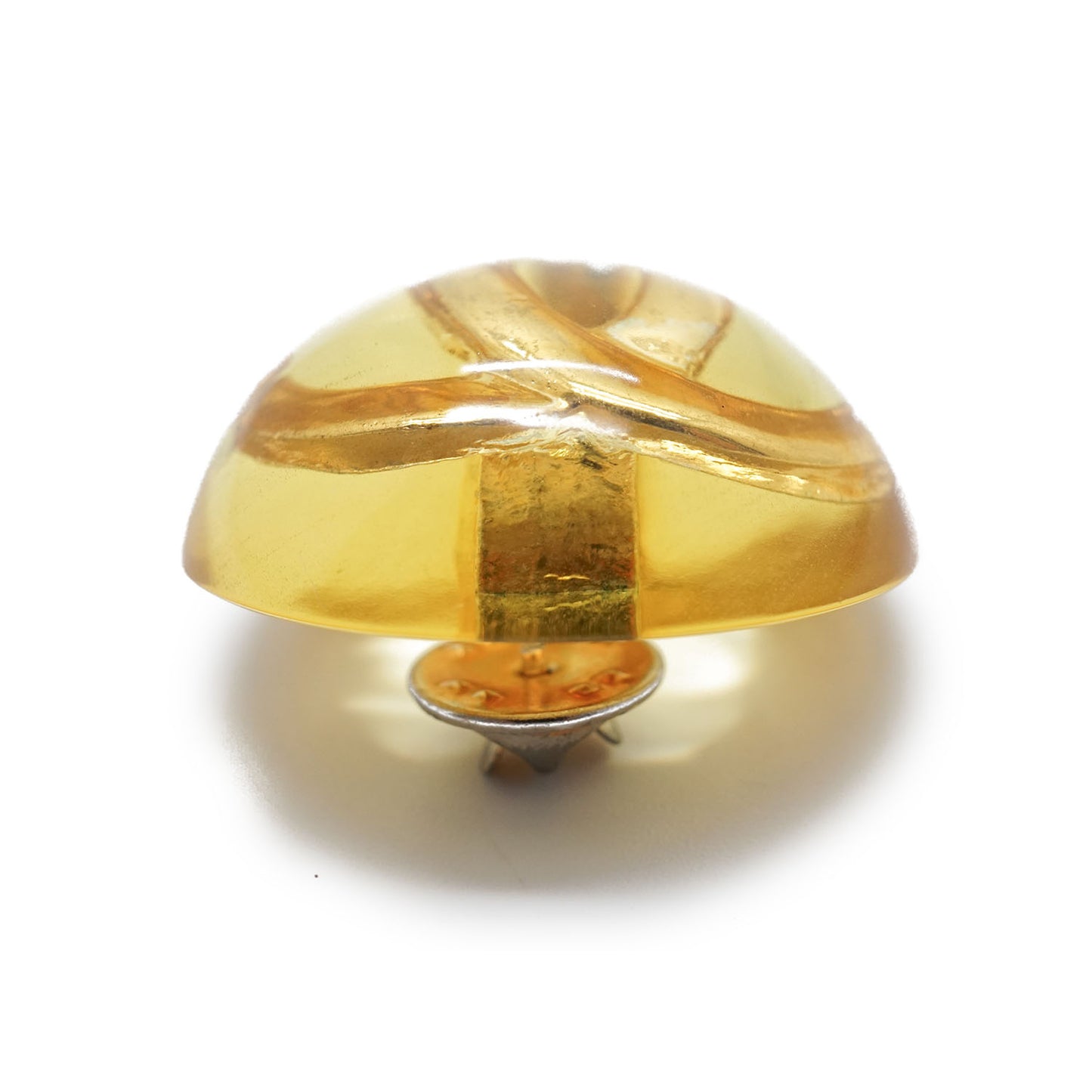 Vintage Lucite Dome CC Pin Brooch