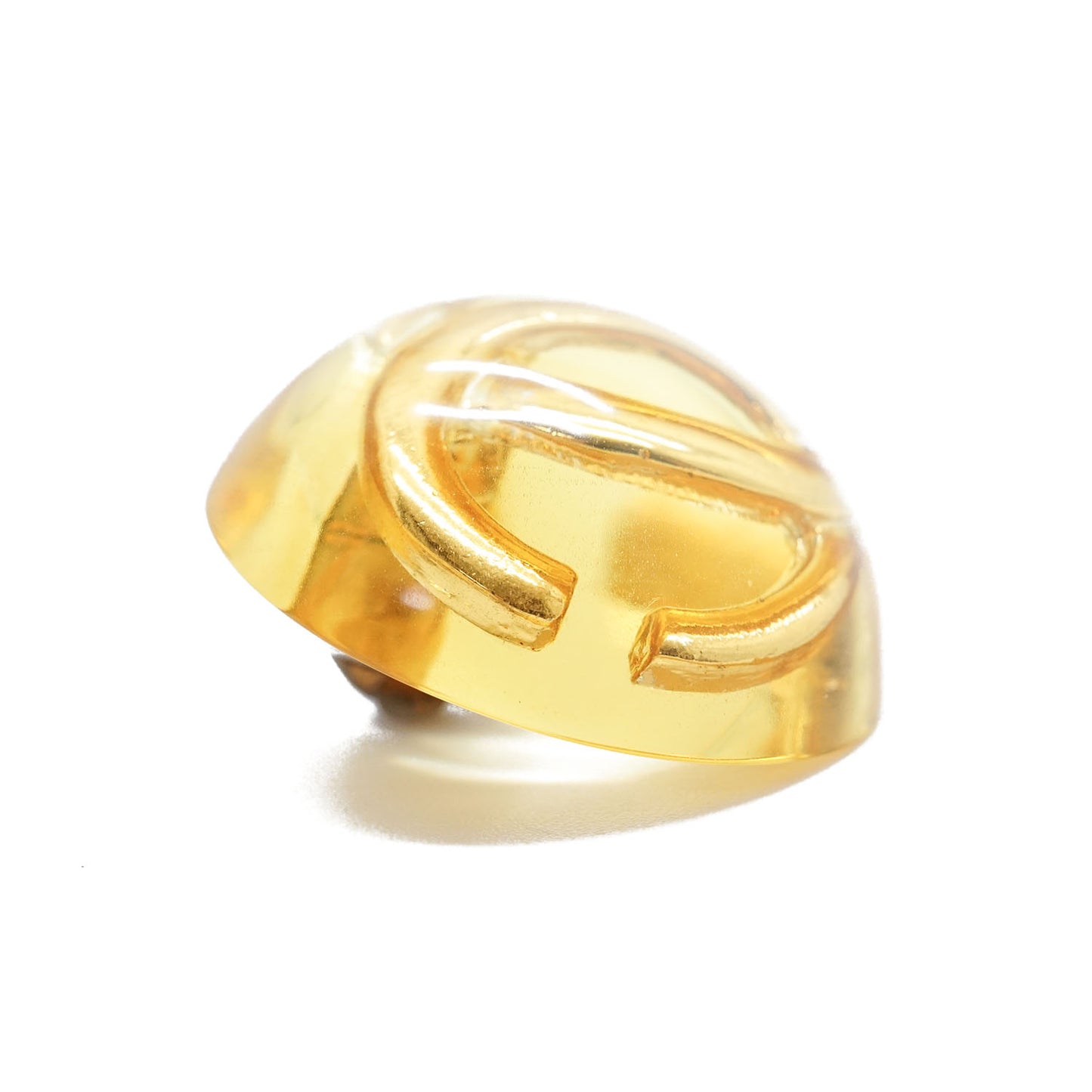 Vintage Lucite Dome CC Pin Brooch