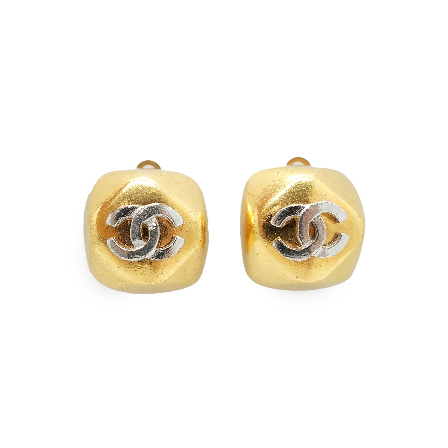 CC Square-shaped Clip-on Earrings