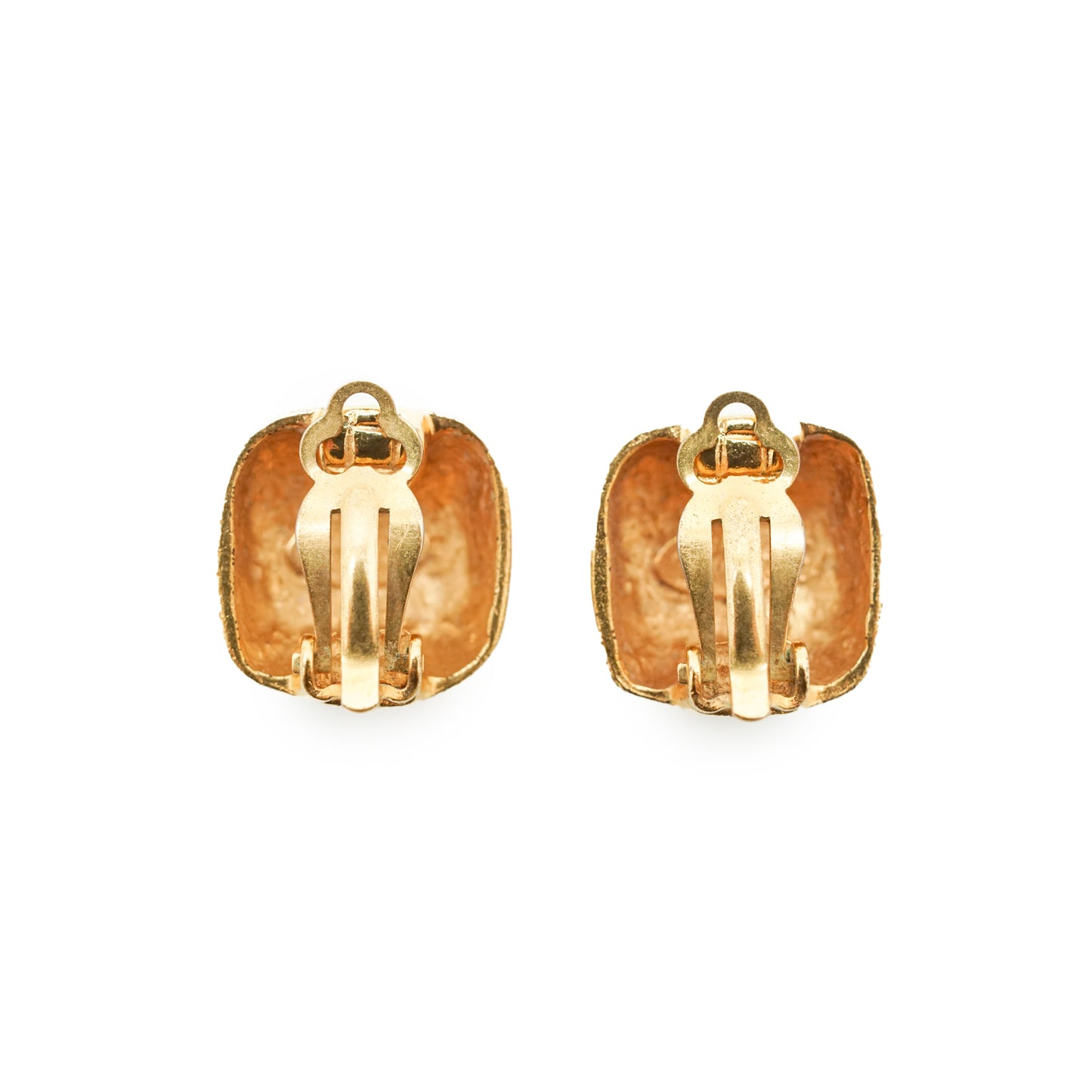 CC Square-shaped Clip-on Earrings