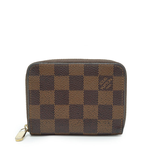 Damier Ebene Zippy Coin Case Compact Wallet
