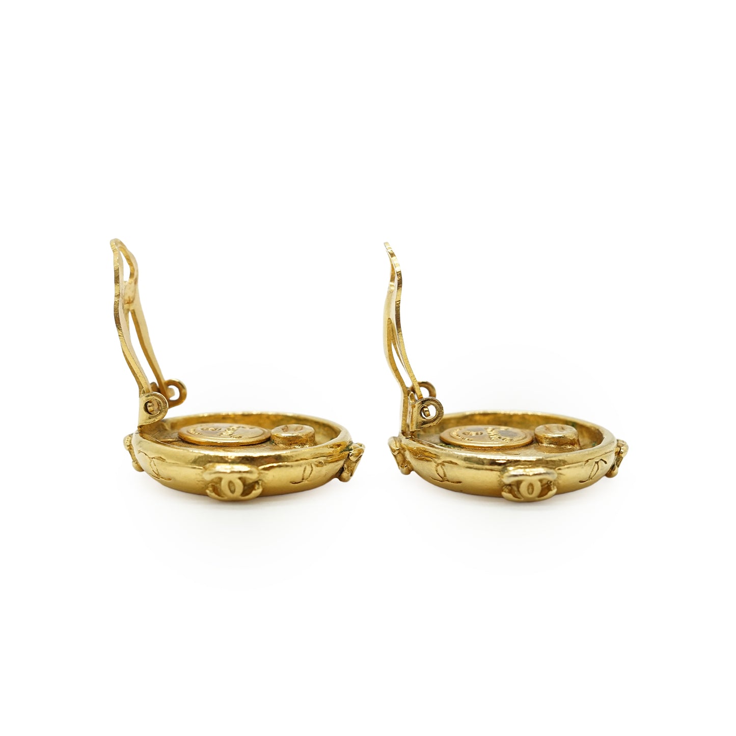 Vintage Multiple CC Round Clip-on Earrings GP