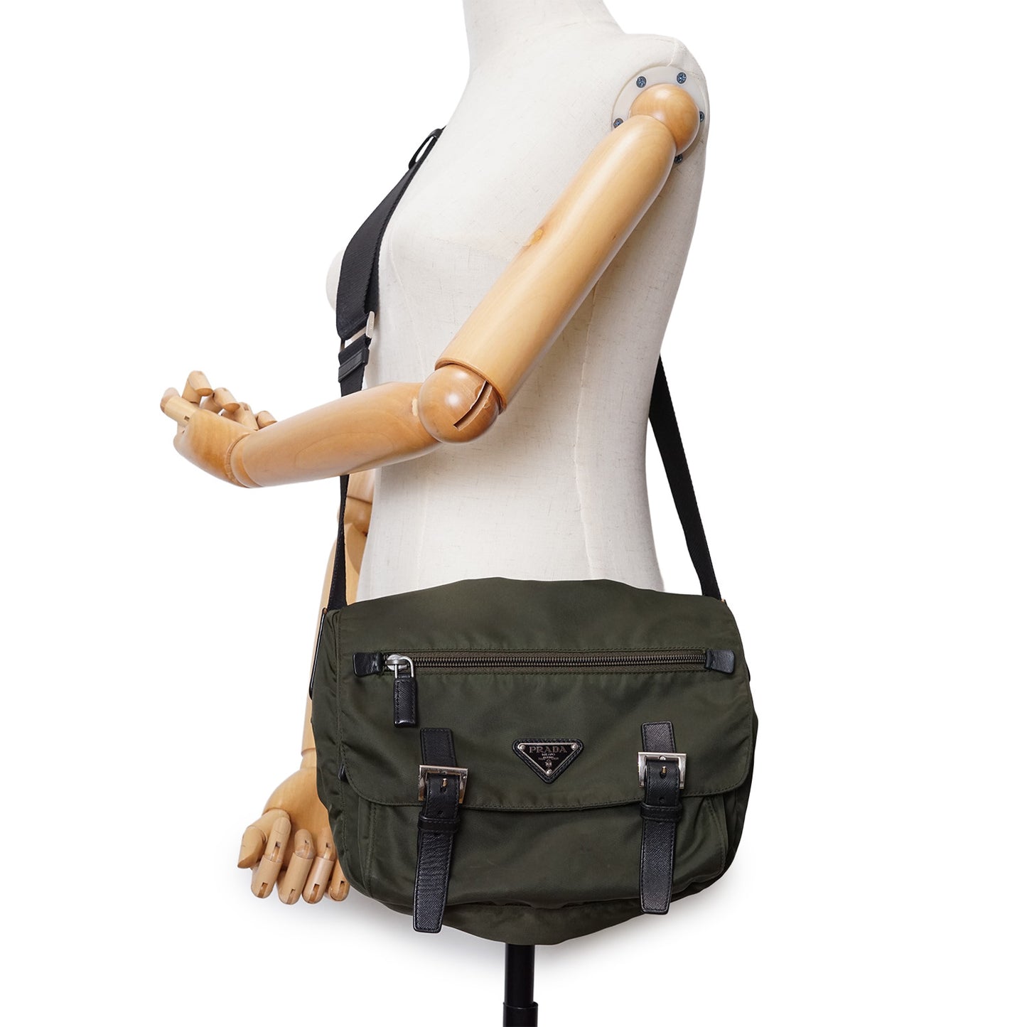 Nylon Leather Messenger Bag