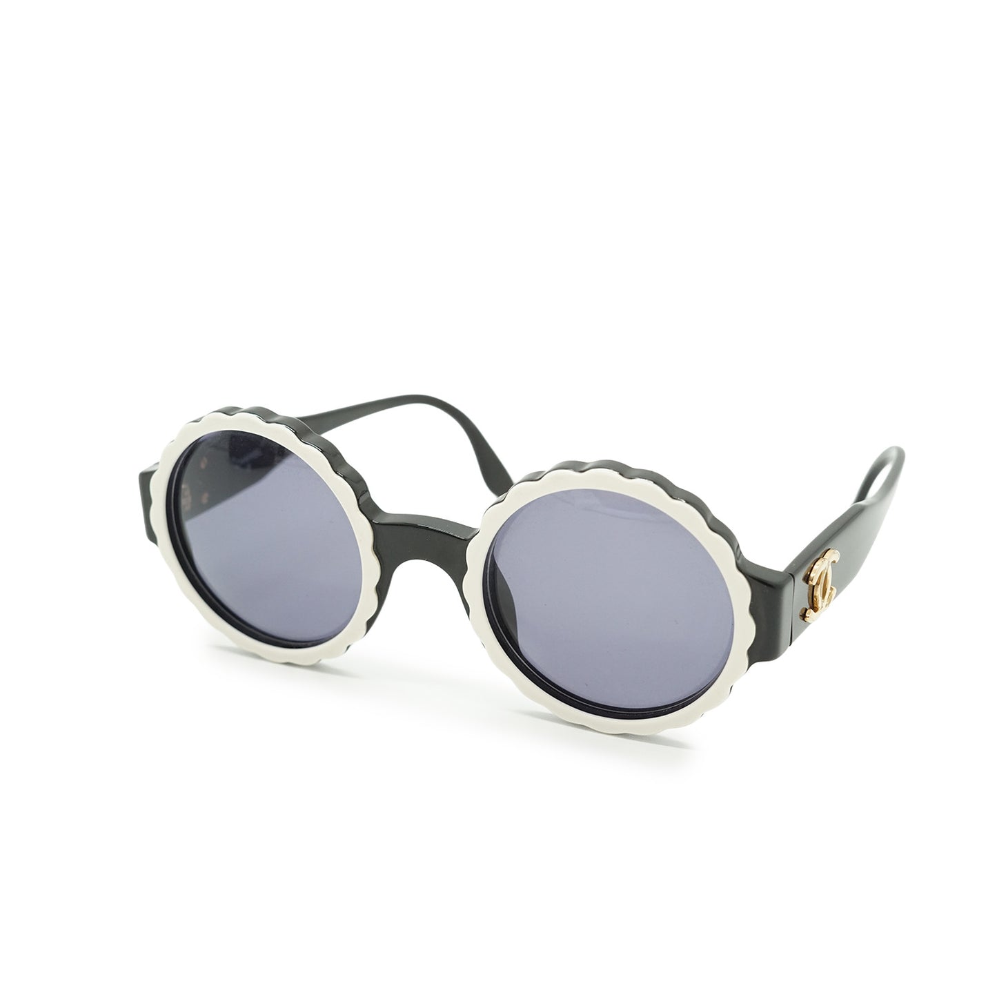 Vintage CC Scalloped Round-Frame Sunglasses