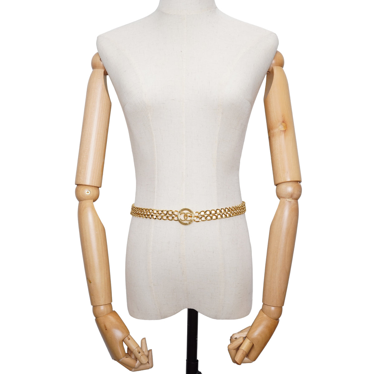 CC Sunburst Medallion Double-Layer Chain Waist Belt