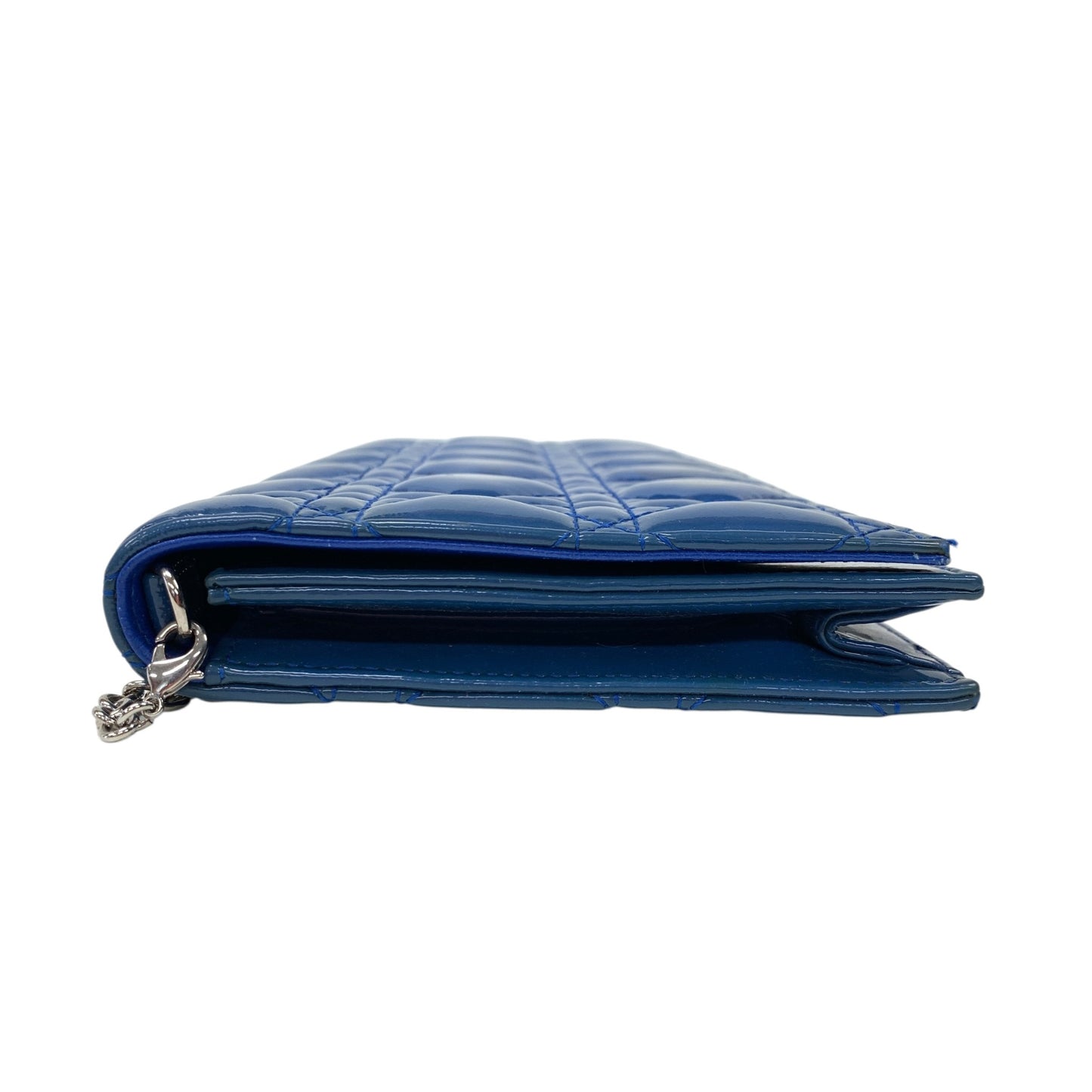 Cannage Patent Leather Wallet on Chain