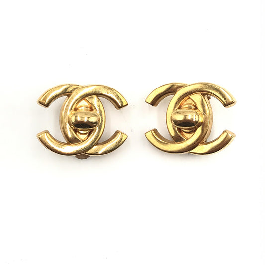 Chanel CC Turnlock Motif Earrings