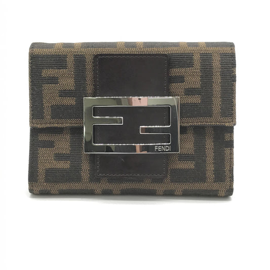 Fendi Zucca Canvas Leather Wallet