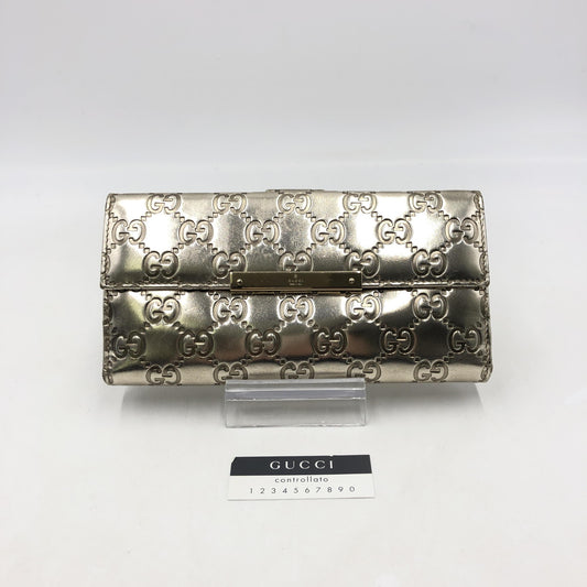 Gucci Guccissima Calfskin Continental Flap Wallet