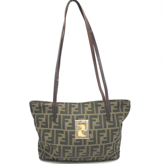 Fendi Zucca Canvas Shoulder Tote Bag