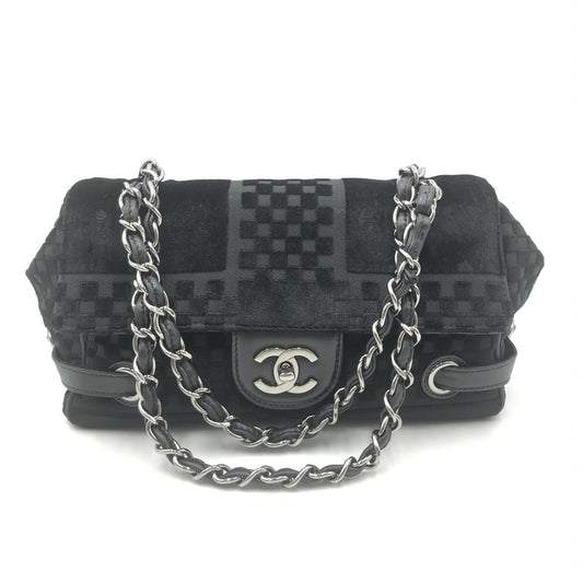 Chanel Velvet Checkered Flap Bag