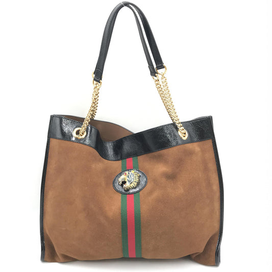 Gucci Rajah Chain Tote Suede