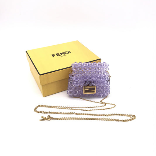 Fendi Enamel Vitello King Beaded Pico Baguette Charm