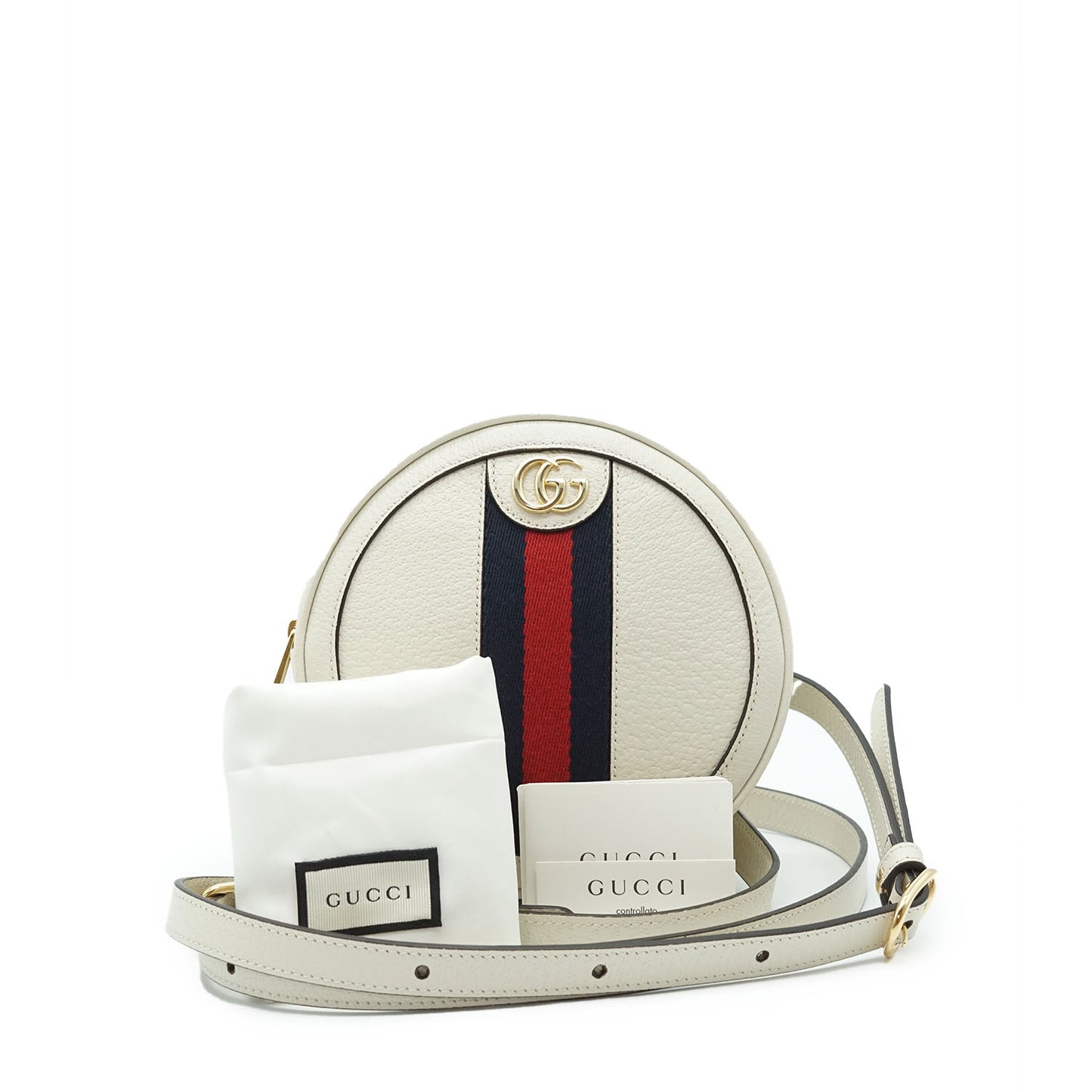 Ophidia GG White Mini Supreme Rounded Backpack