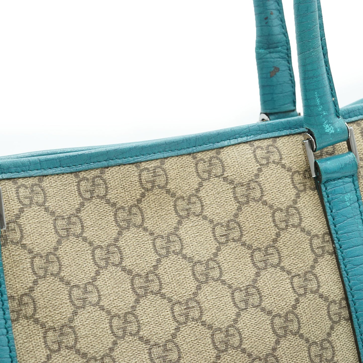 GG Supreme Joy Shoulder Tote Turquoise Leather (Model Number 114595 B18)